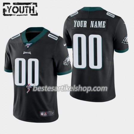 Kinder Philadelphia Eagles Trikot Nike Schwarz 100th - Personalisiert